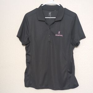 Browning Women's Charcoal Polo Shirt Size XL Curved Waist Casual